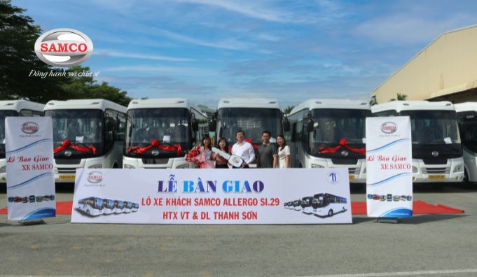 SAMCO BÀN GIAO LÔ XE KHÁCH ALLERGO CHO HTX VT & DL THANH SƠN