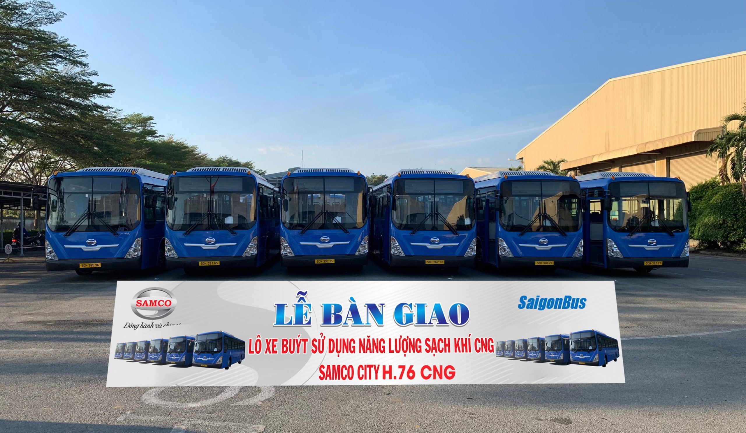 Samco bàn giao lô xe buýt xanh Samco City Hi-Class H.76 CNG cho công ty Cổ phần Xe khách Sài Gòn